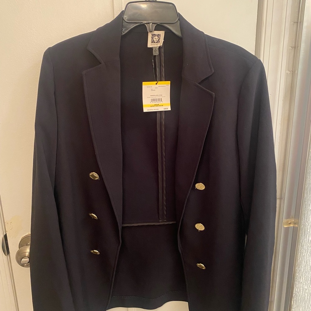 Anne Klein Black Blazer with Gold Accents